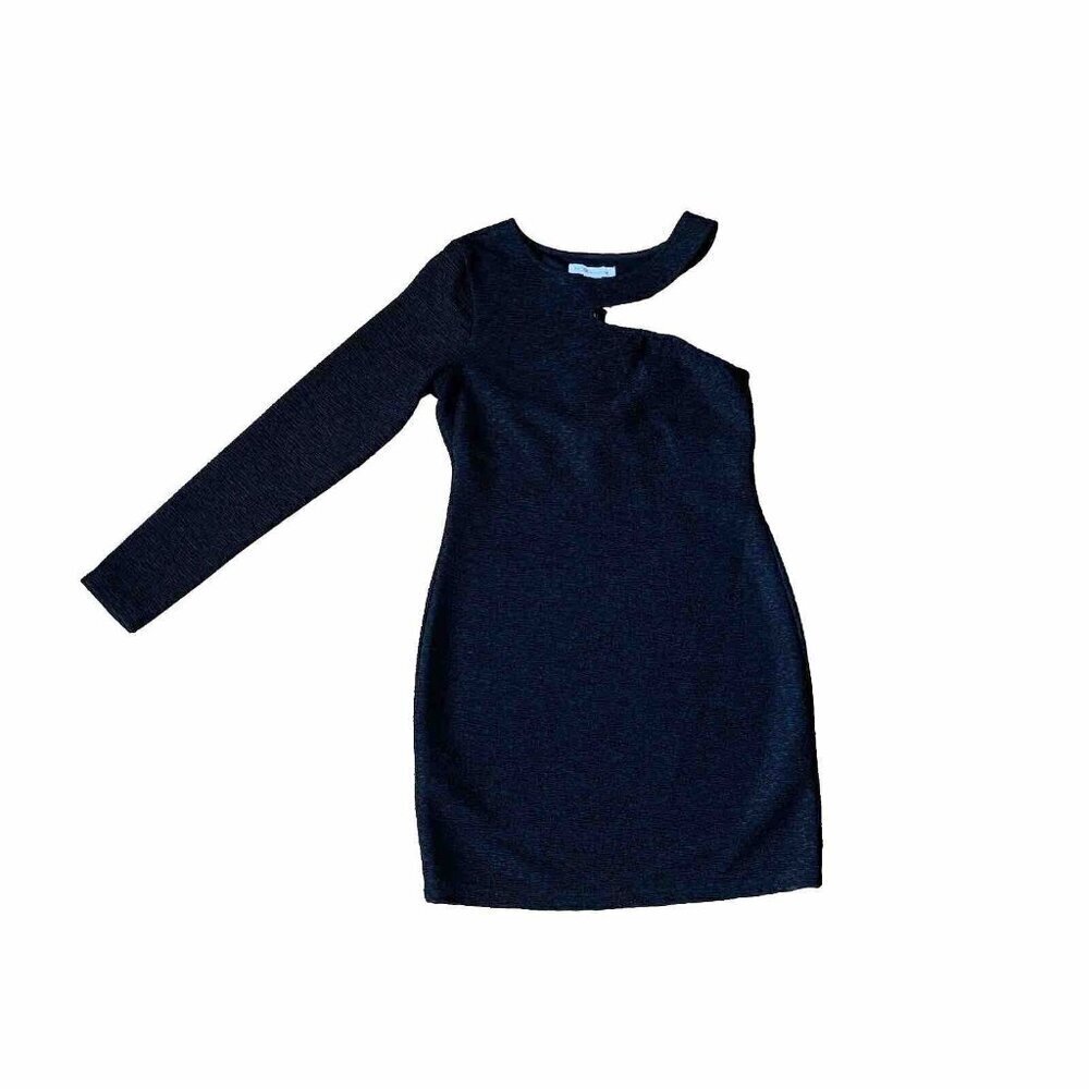 BCBGeneration Medium Black Bodycon One Shoulder Cutout Party Dress NWT